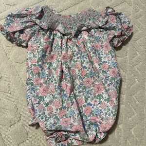 Floral Pink and Blue Kids One Piece